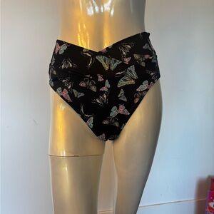 PINK butterfly high waisted swimsuit bottoms
